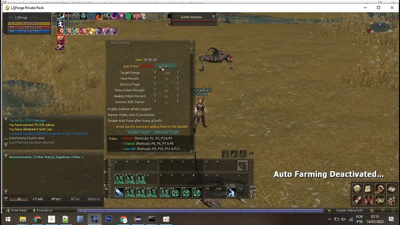 🎬 [MOD AUTO FARM] Interlude Lineage 2