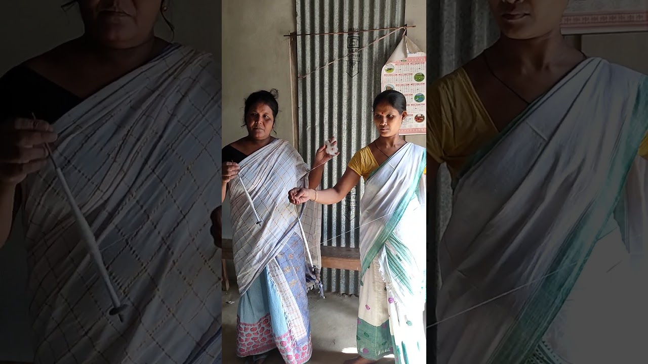 Hand spinning Eri silk yarn #shorts #viral #erisilk #erisilkyarn