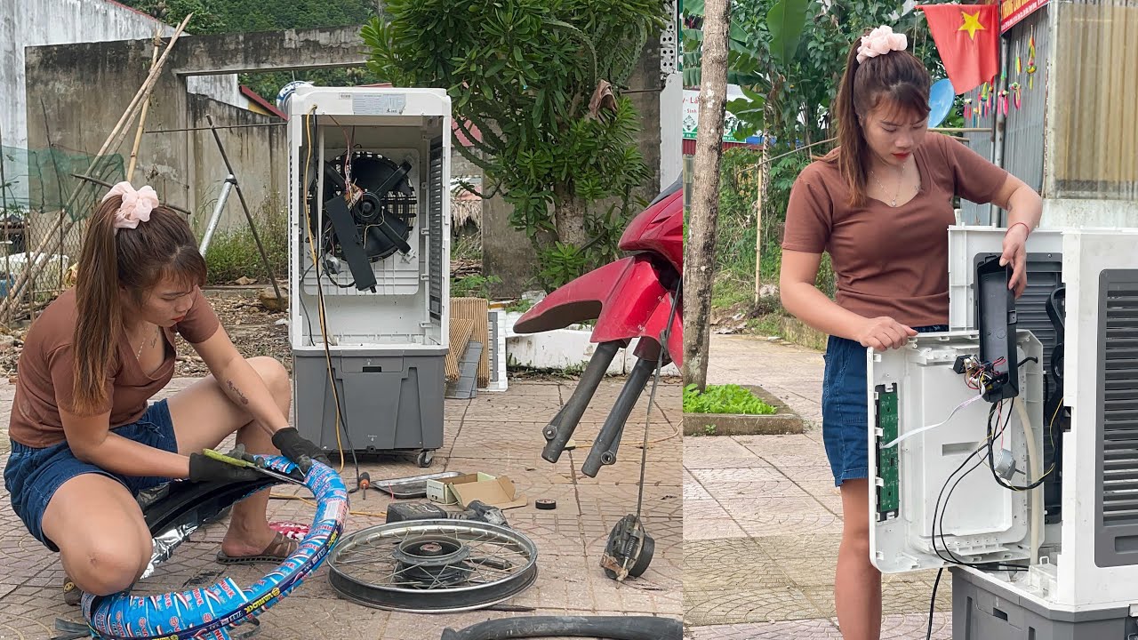 How the girl rescued a fan that had a short circuit inside and successfully repaired it