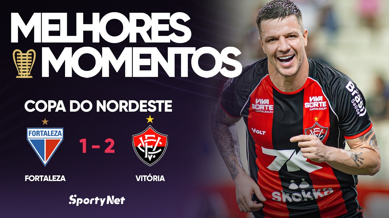 GOLA&Ccedil;OS, EXPULS&Atilde;O E VIRADA - Fortaleza 1x2 Vit&oacute;ria - Melhores Momentos - Copa do Nordeste