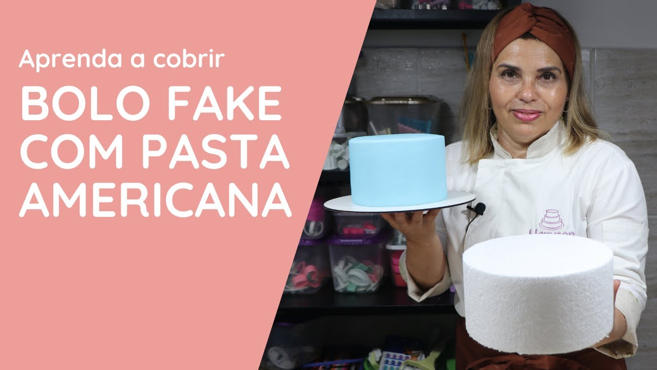 Como cobrir bolo fake com pasta americana