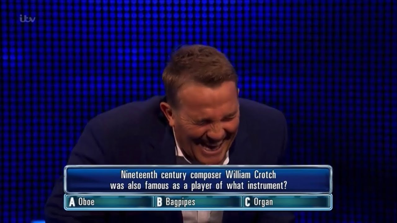 The Chase UK Bloopers: Bradley Loses It Over William Crotch Question
