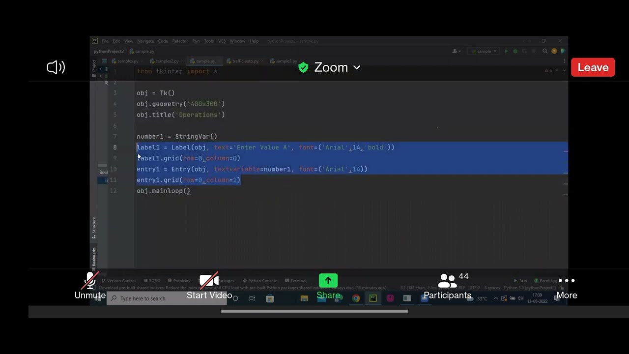 how to create tkinter page in python we python framework in tkinter using addition operation
