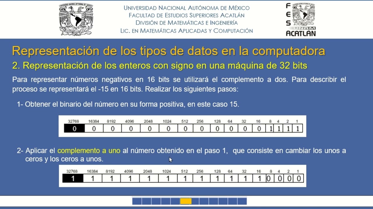 2 Represntacion de enteros en  maquinas de 32 y 64 bits