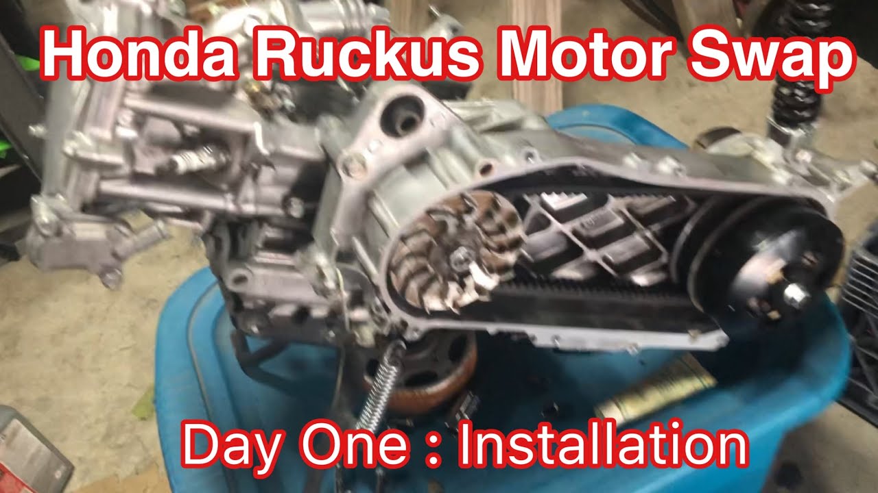 Ruckus Motor swap DAY ONE : Install #hondaruckus