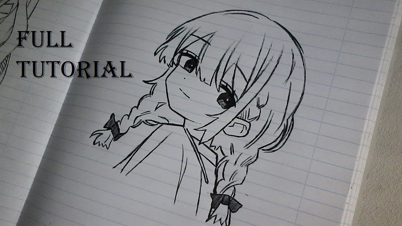 Easy Cute Anime Girl drawing with Braids | Easy Step by Step Drawing | Real Time Drawing