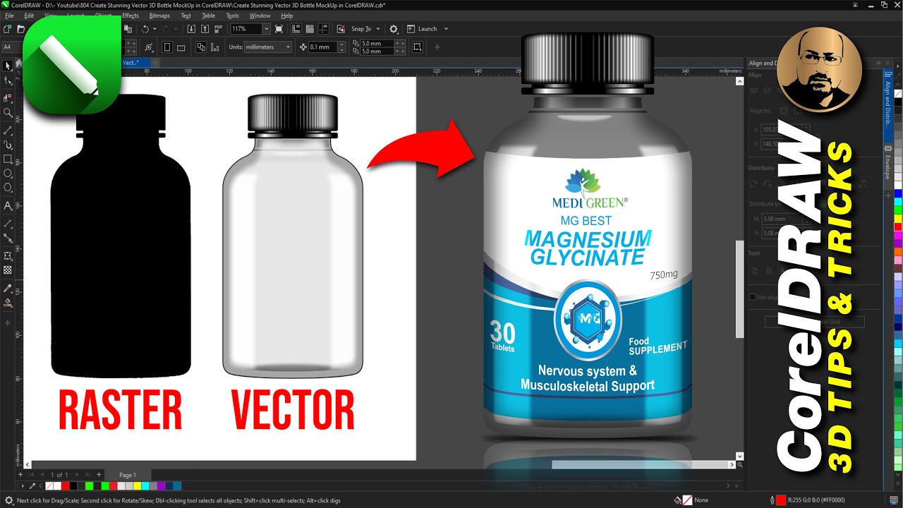 Create Stunning Vector 3D Bottle MockUp in CorelDRAW