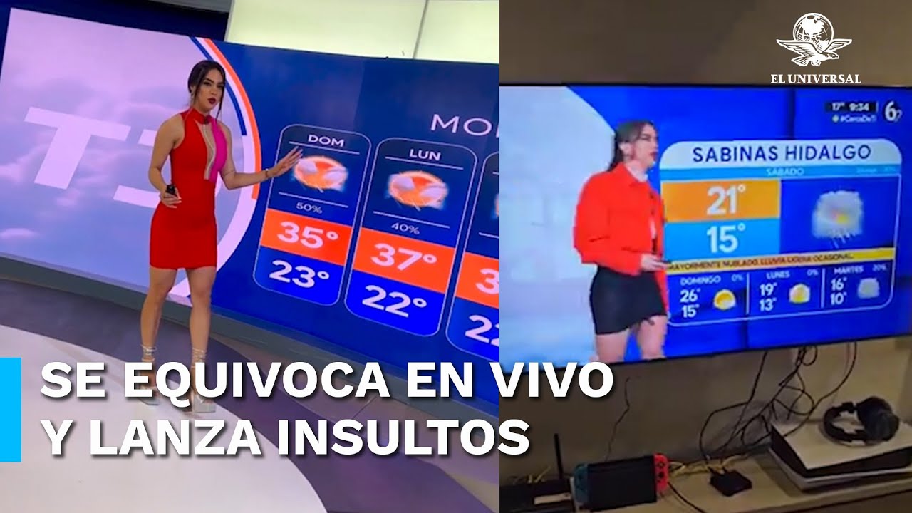 Se equivoca 'la chica del clima' en plena transmisi&oacute;n en vivo y se viraliza