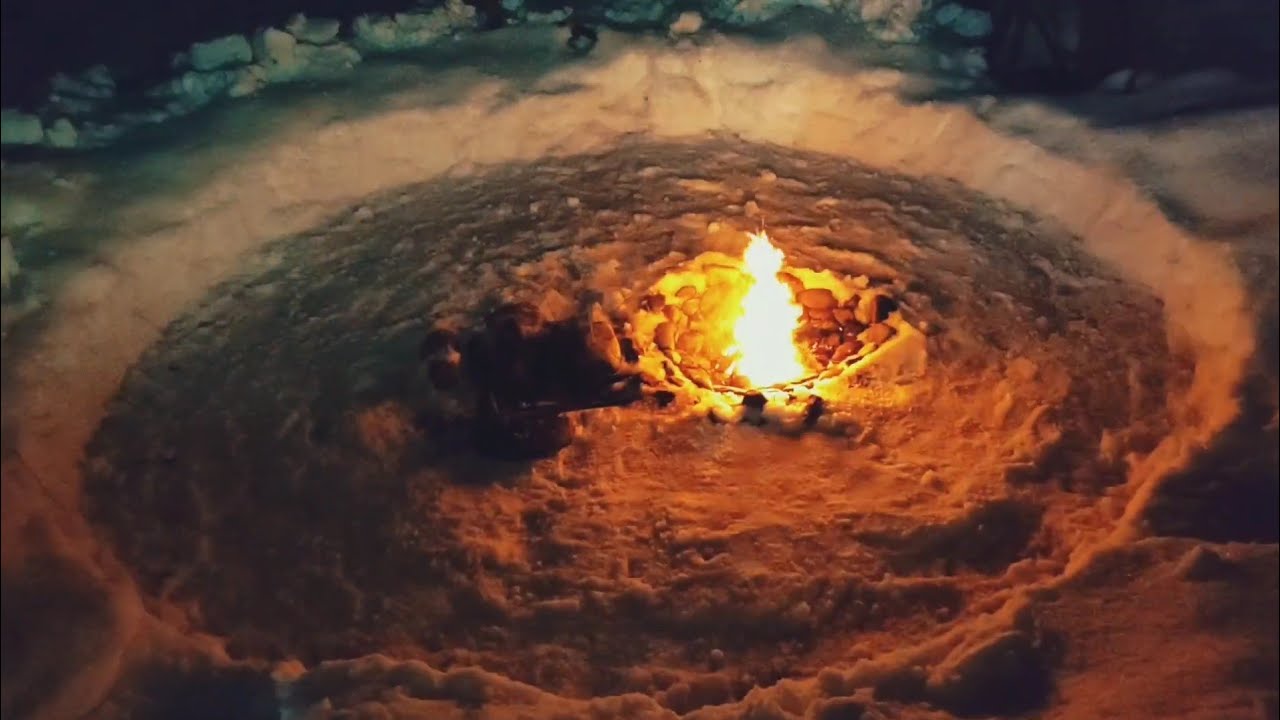 焚き火 雪 自然音 bonfire in the snow