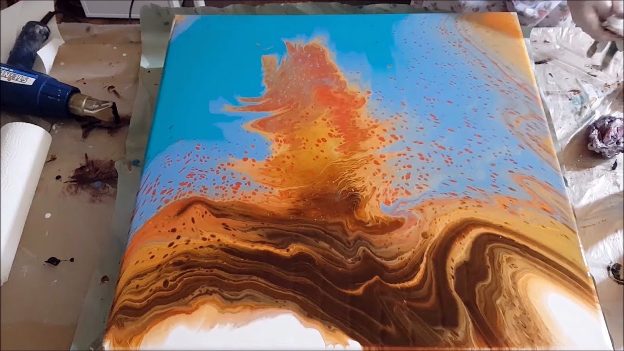 fluid painting no Silicone,abstrakt pouring 60x60cm(116)