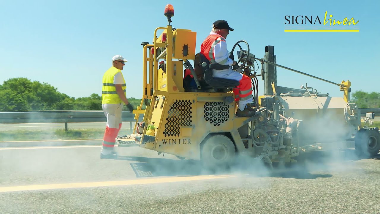 Signalinea - road marking works from plastic material on Istrian Motorway