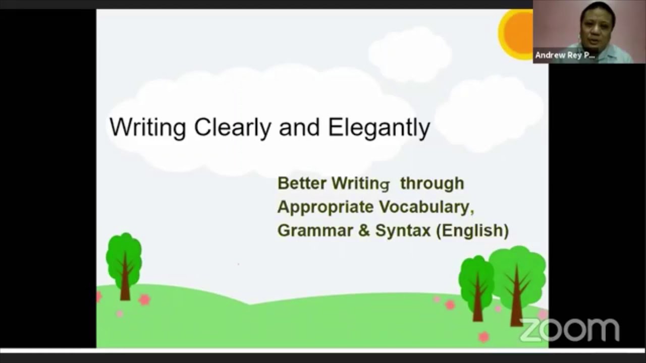 Lecture on writing clearly and elegantly