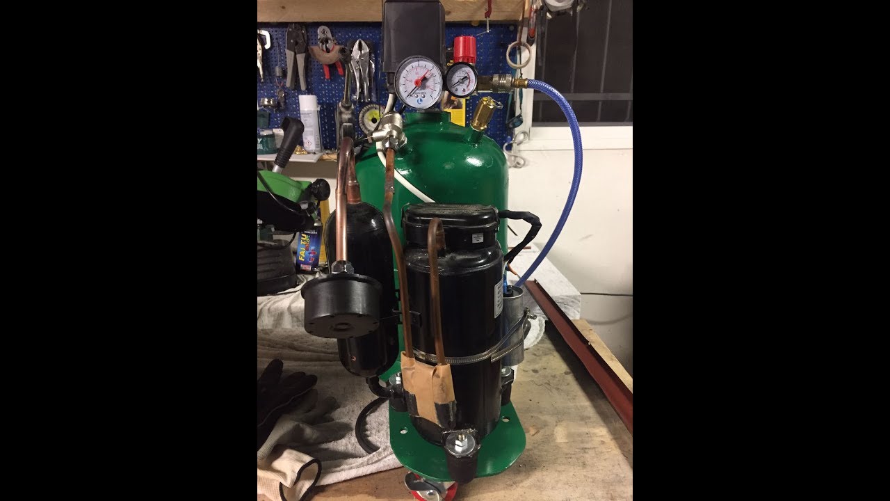 homemade air compressor - compressore silenzioso autocostruito