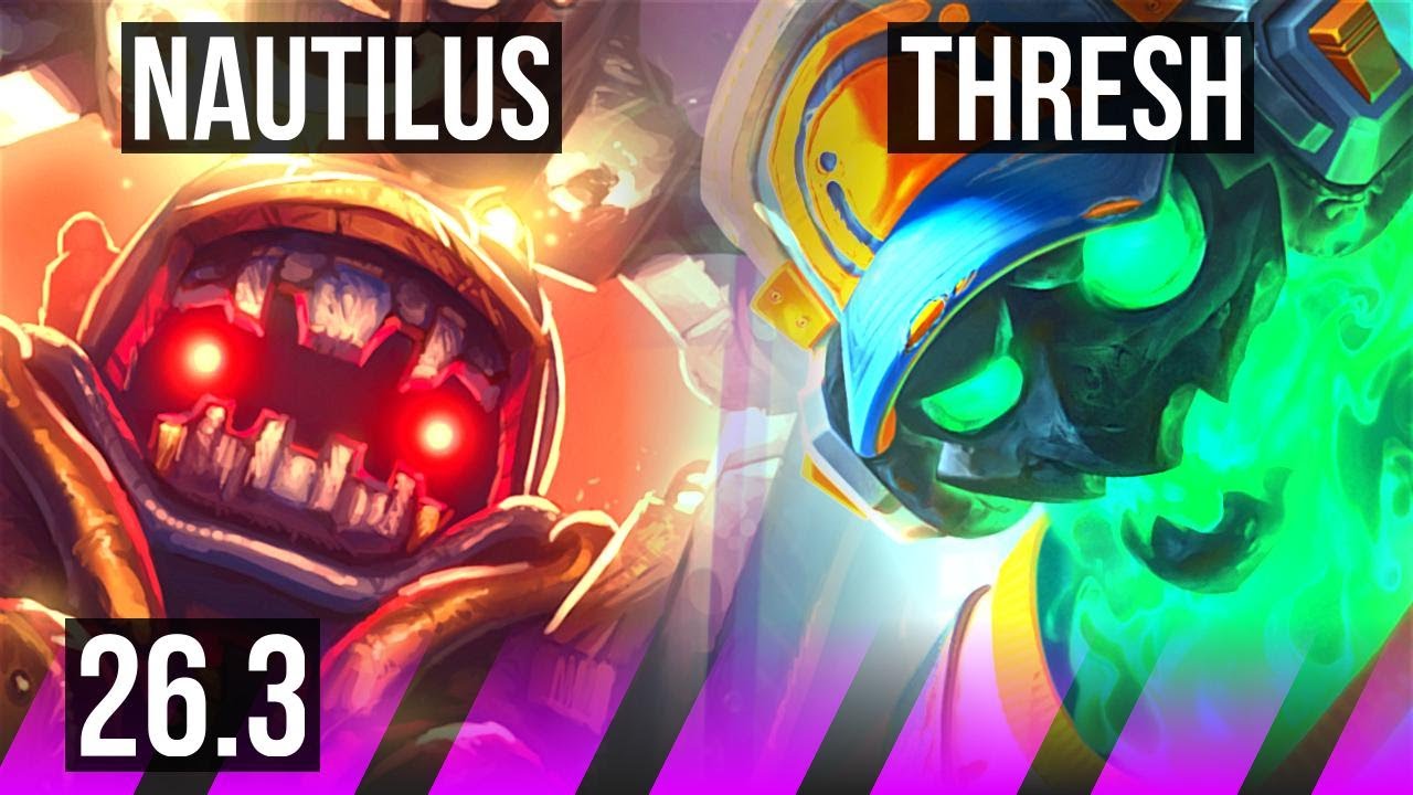 NAUTILUS & Ezreal vs THRESH & Aphelios (SUP) | 16K damage | KR Master | 26.3