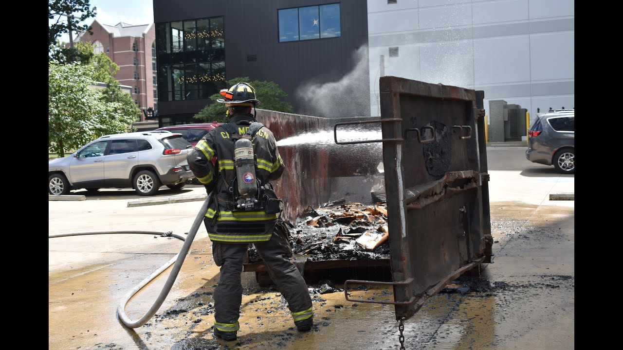 Firefighters Extinguish Dumpster Fire in Champaign, IL 08/27/22