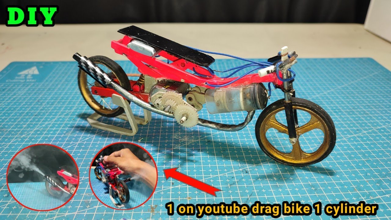 INI KERENN BANGET‼️ MINIATUR MOTOR DRAG 1 SILINDER bisa di gas