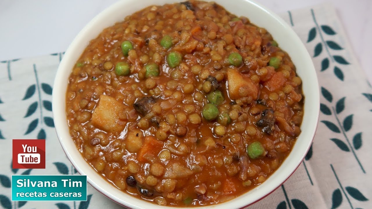 Aprende esta RECETA Vegetariana Guiso de LENTEJAS CON VERDURAS 🥘 Silvana Tim Recetas Caseras