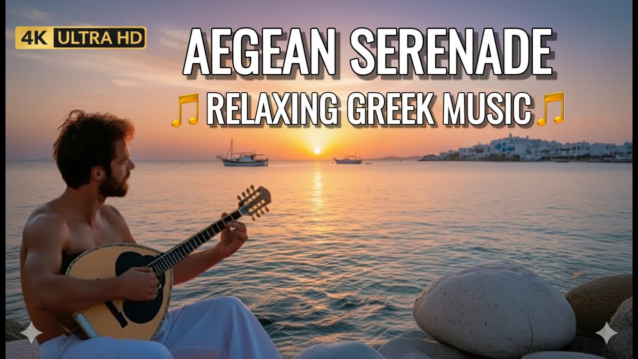 🇬🇷 Эгейская серенада на Миконосе, Греция 4K 🎶 Расслабляющая греческая музыка и пейзажи 🎶