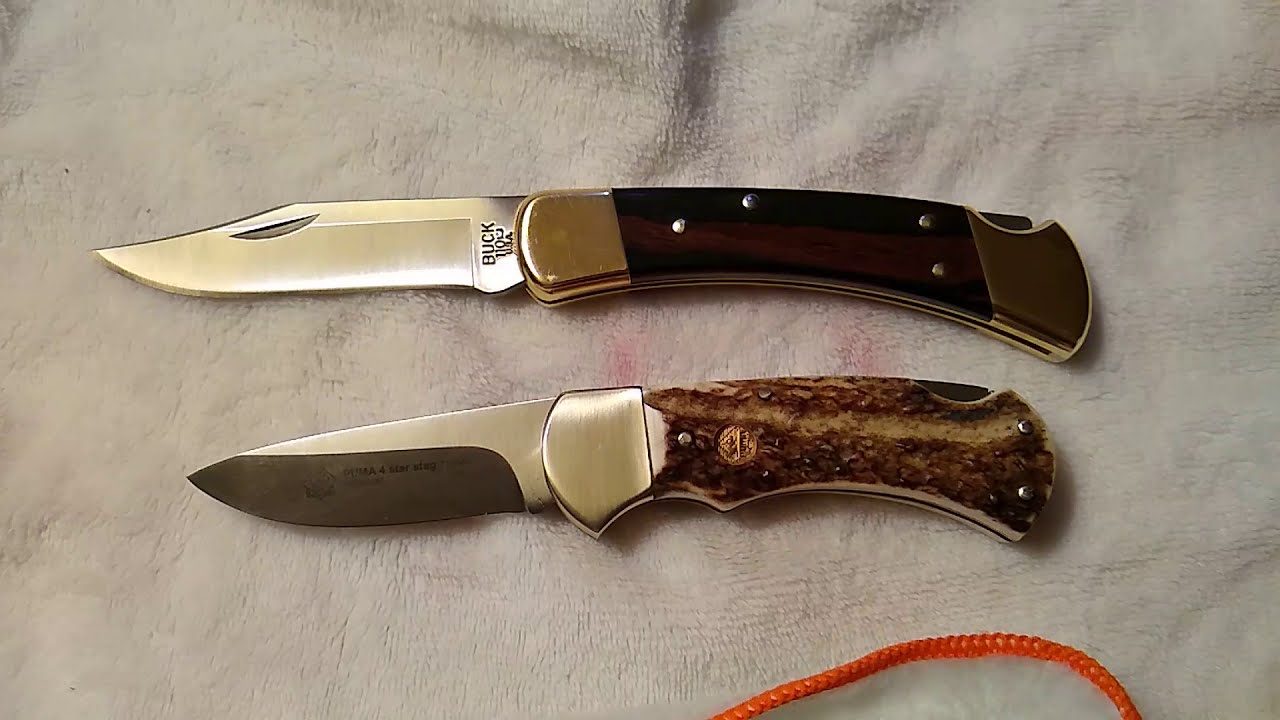 PUMA 4-Star Lockback (Stag) vs Buck 110 Lockback (Rosewood)