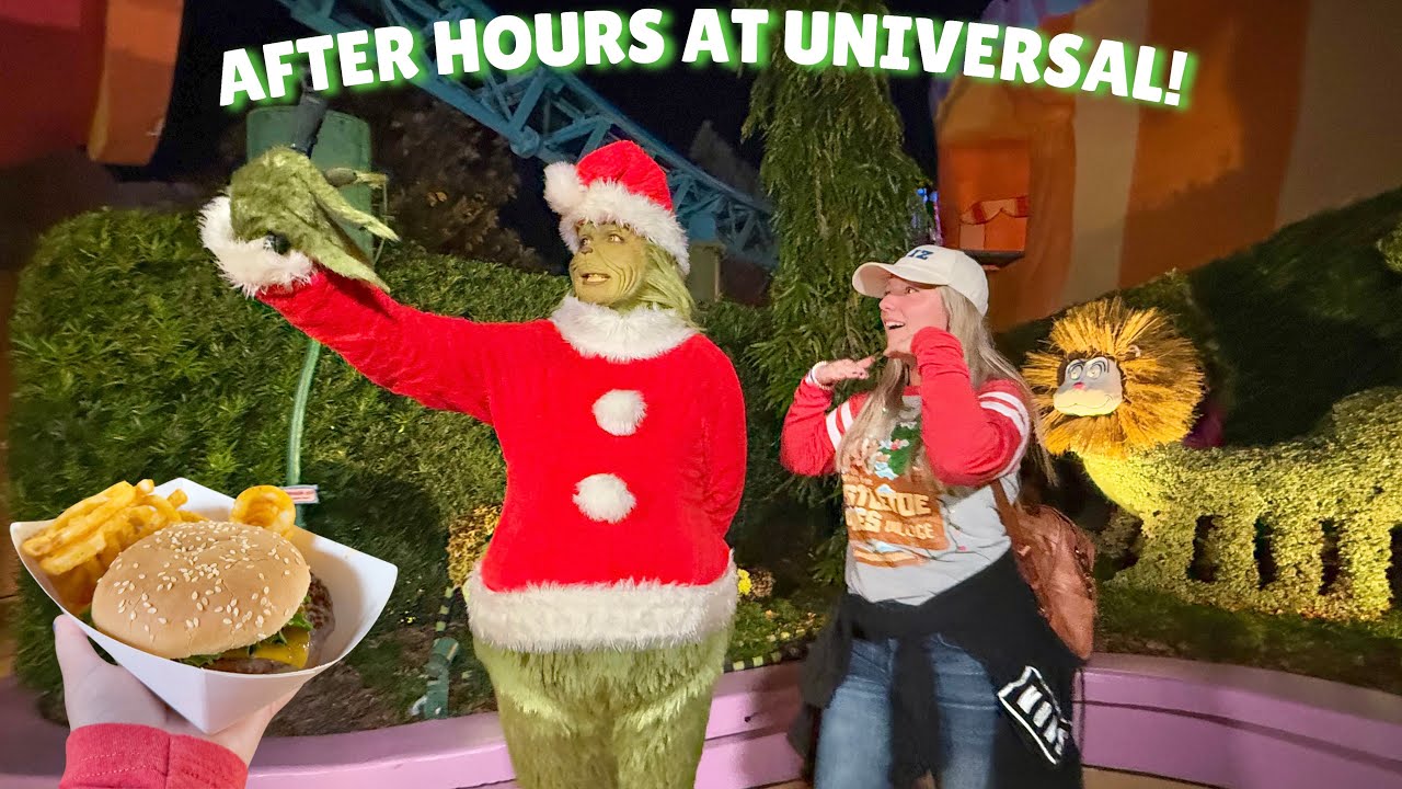 LATE Night at Universal! The Grinch Vlog Takover, Unlimited Food & Butterbeer & Low Christmas Crowds