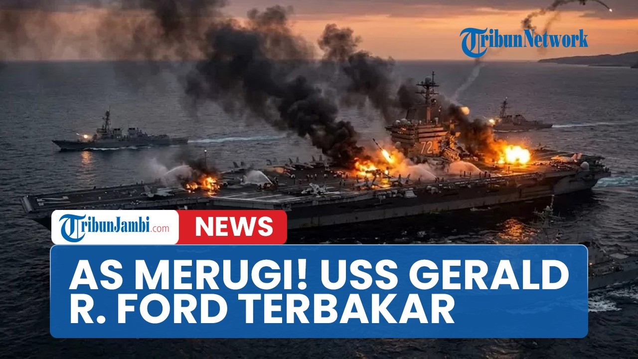 🔴Iran Untung Besar! Kapal Induk AS USS Gerald R Ford Terbakar, Kini Ditarik Mundur