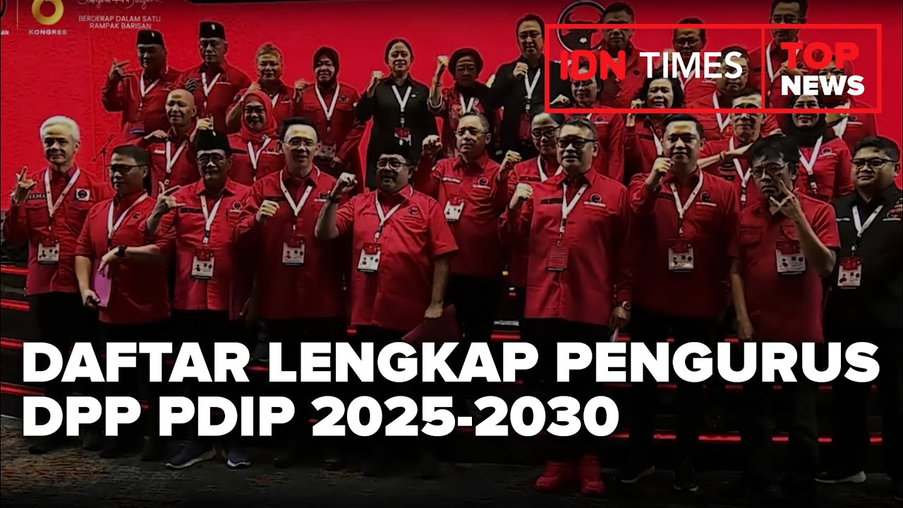 TOP NEWS - Daftar Lengkap Pengurus DPP PDIP 2025 2030 yang Diumumkan Megawati