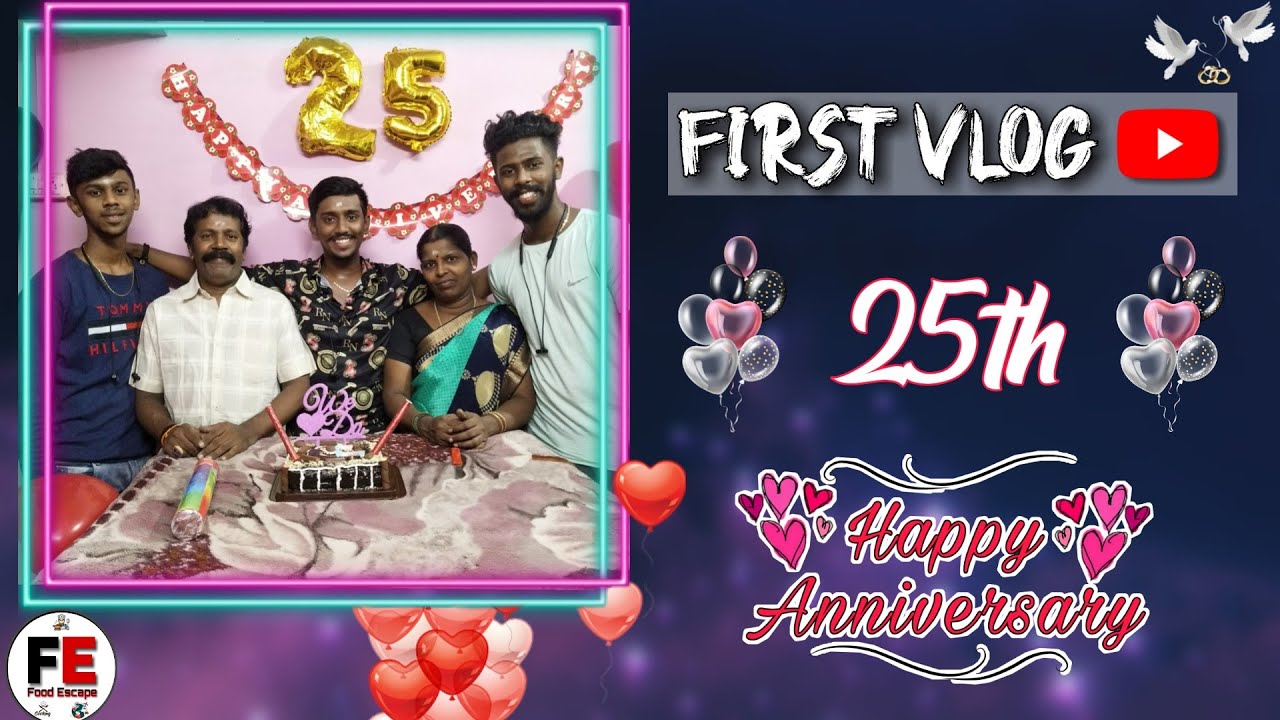 Anniversary Surprise To Mom Dad | 25th Anniversary | Silver Jubilee | First Vlog Of Food Escape
