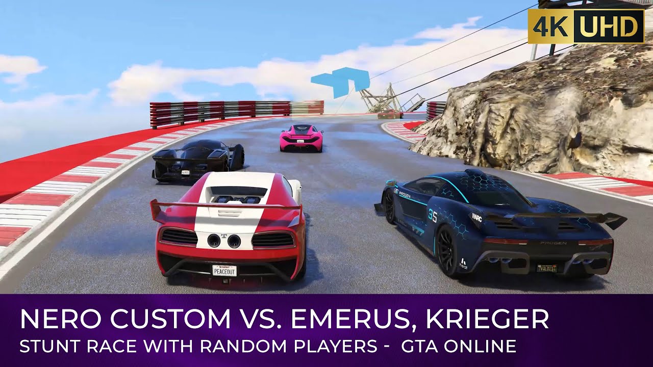 Nero Custom vs Emerus, Krieger / Chiliad Stunt Race - GTA Online【4K】