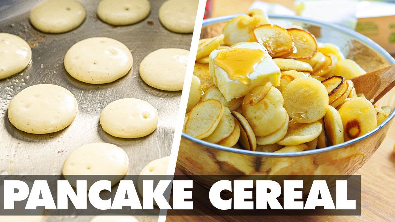 Mini Pancake Cereal Recipe - How to make TikTok Pancake Cereal
