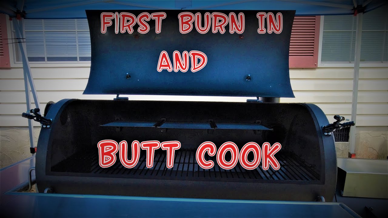 OKJ Longhorn Reverse Flow Burn In & Smoked Pork Butt
