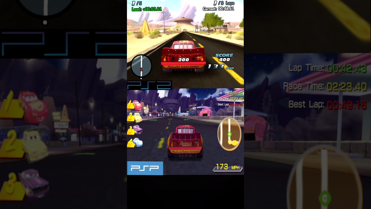 PSP vs PS2 Disney - Pixar Cars #psp #ps2 #ps2games #playstation #ps5 #ps4 #ps3