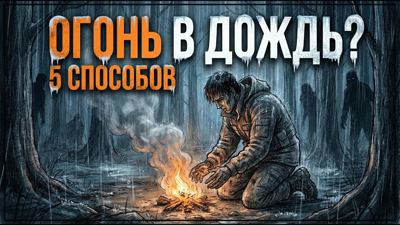 5 способов разжечь огонь В ДОЖДЬ