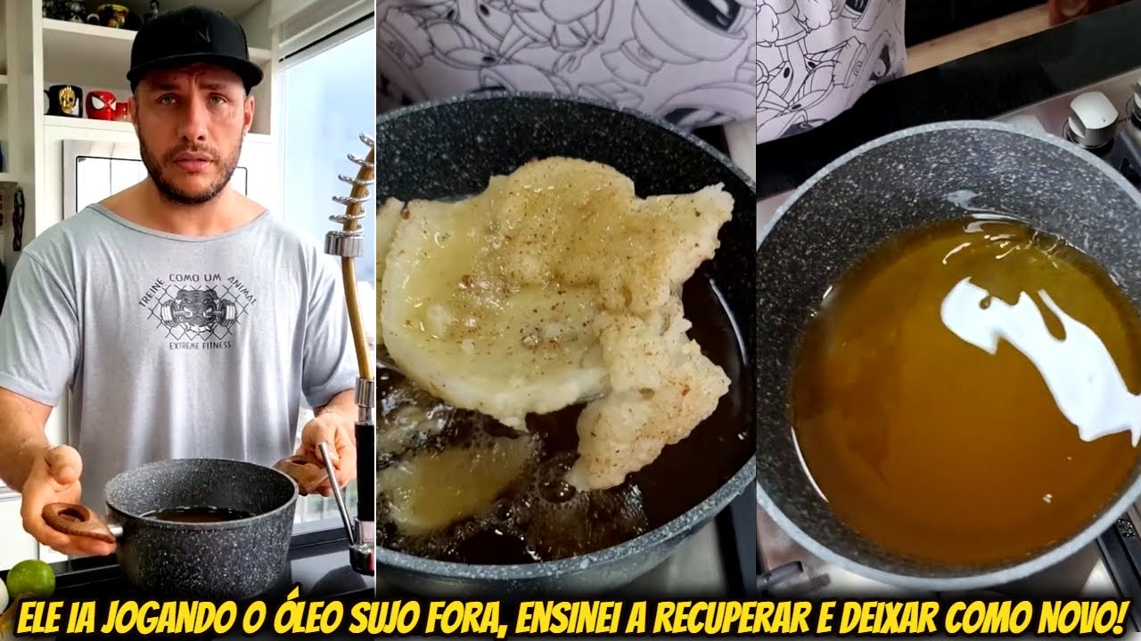 Ele ia jogando o &oacute;leo sujo fora, ensinei a recuperar e deixar como novo 🧙&zwj;♀️🧹