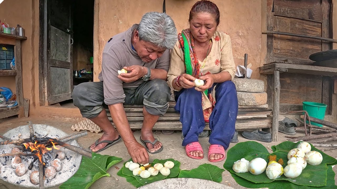 Sharing Lunch with Elderly Couple | Authentic Rural Life in Nepal