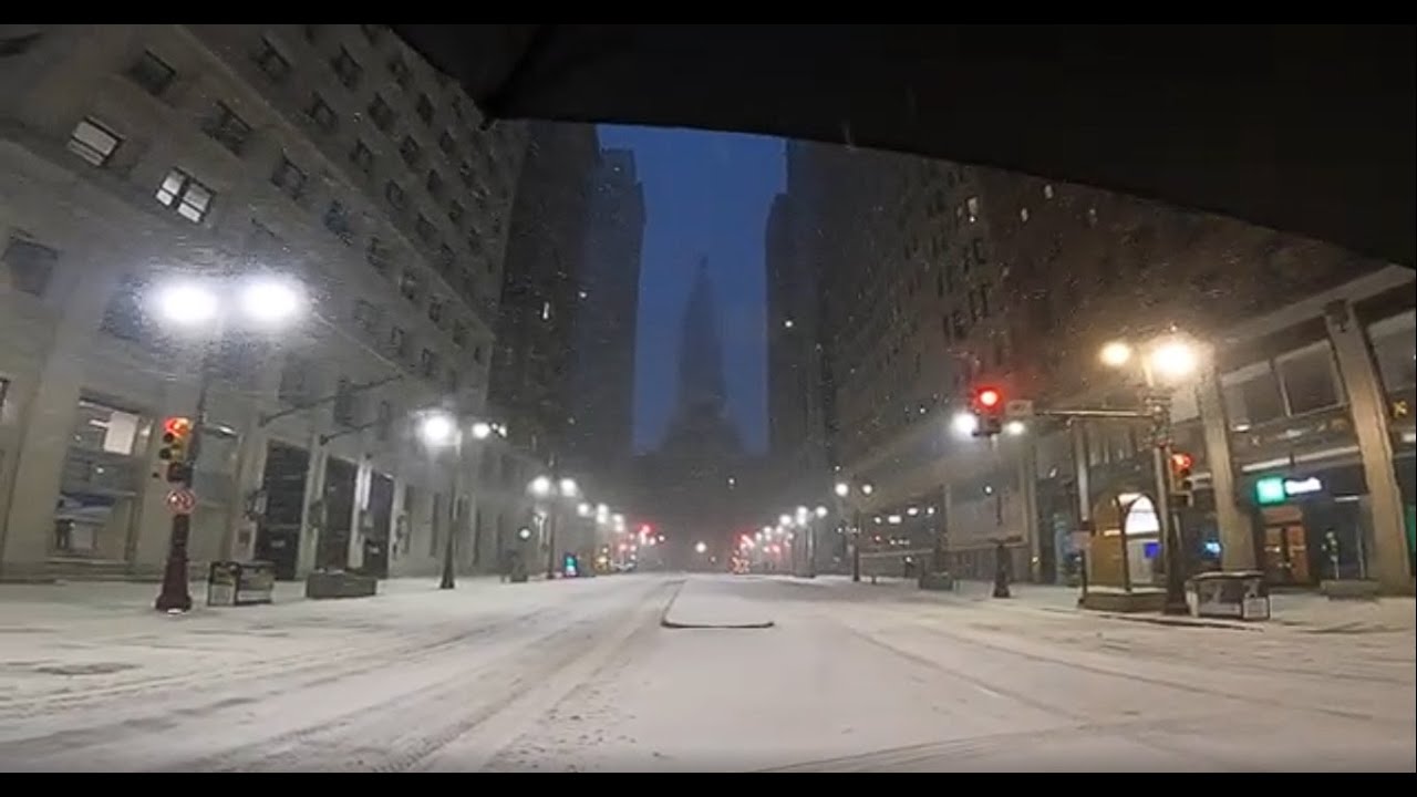 7 AM Morning SNOW WALK ❄️❄️ French Quarter on Sansom to Broad Street * Philadelphia * ASMR [4K]