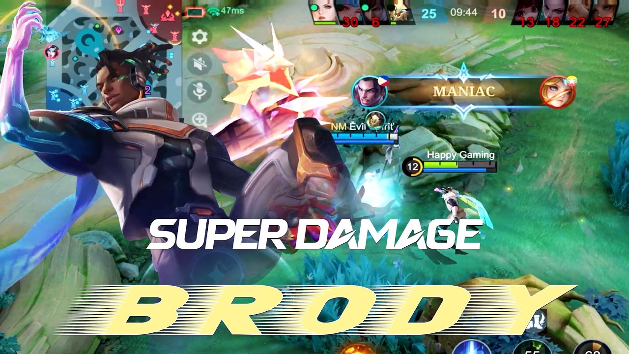 Super Damage Brody Full Game Play in Up Rising Match ~ MLBB