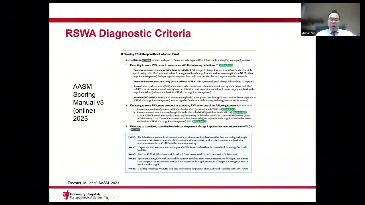 2024.11.05 - CWRU SMGR: Dr. Marvin Sih - Beyond Sleep Apnea: RBD And Neurodegeneration