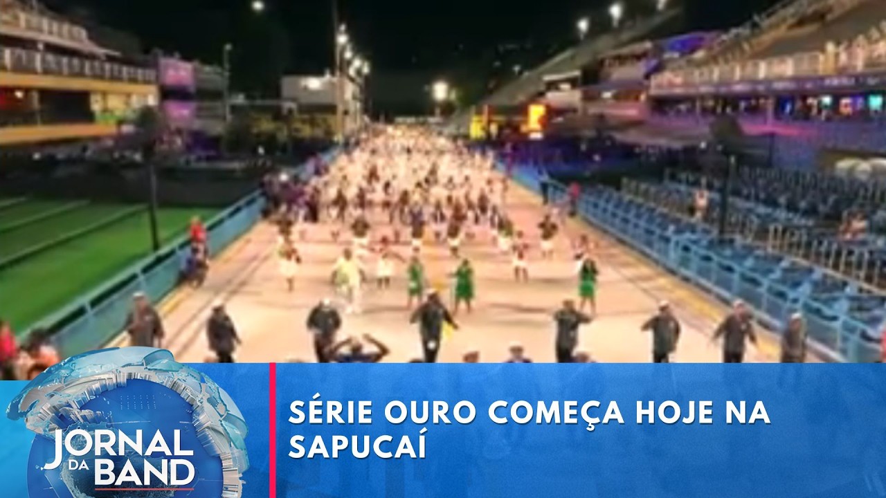 Come&ccedil;a o desfile das escolas de samba da S&eacute;rie Ouro no RJ | Jornal da Band