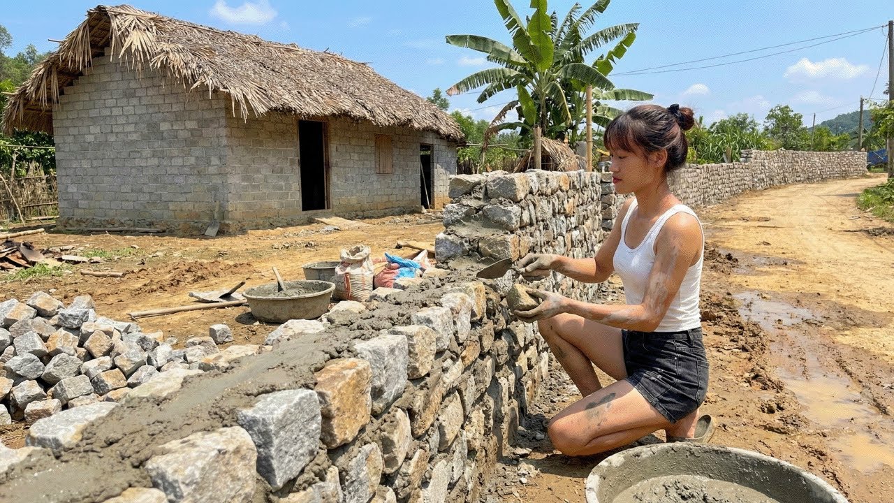 Building Stone Walls for a New House After Years Living in the Forest