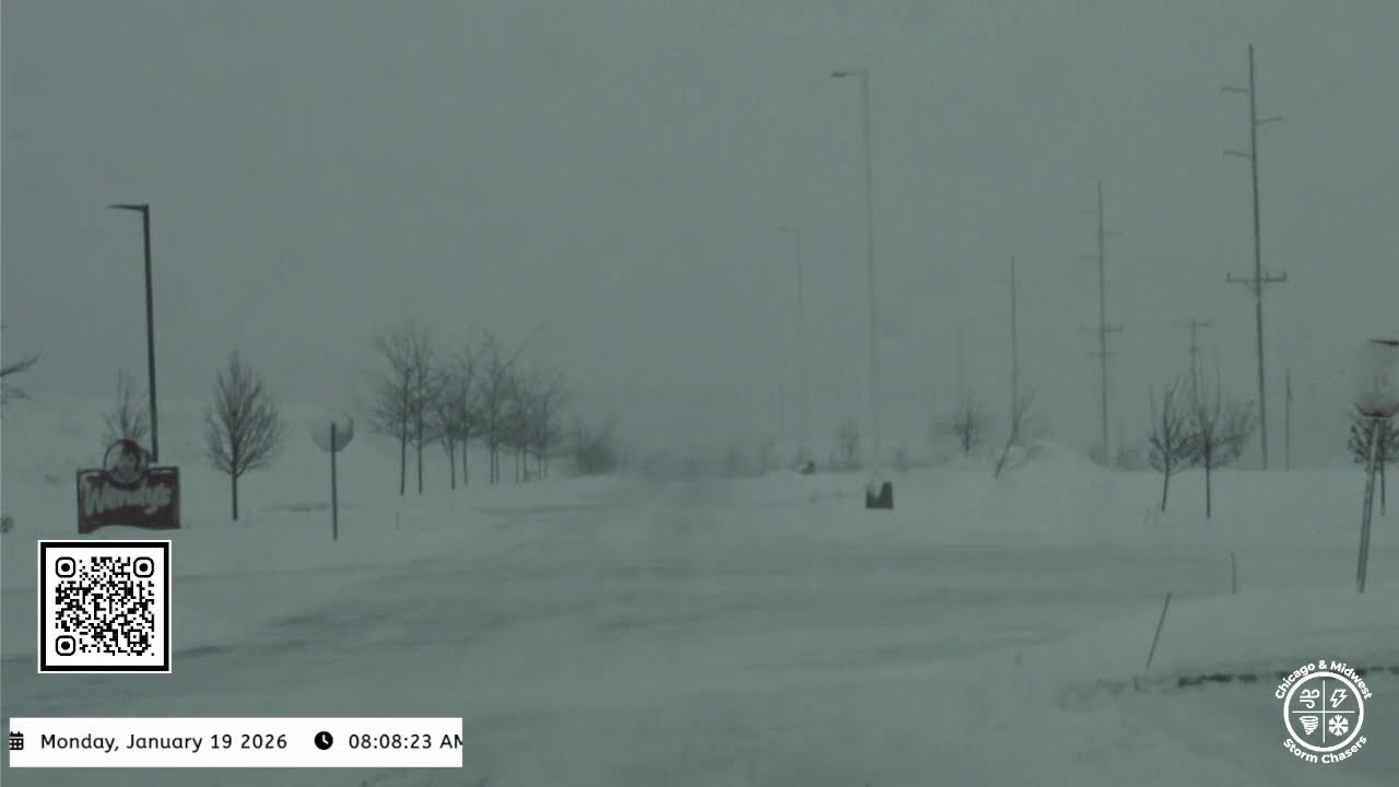 Whiteout/blizzard conditions causing a small multi-vehicle pileup on I-196 near Zeeland, MI.