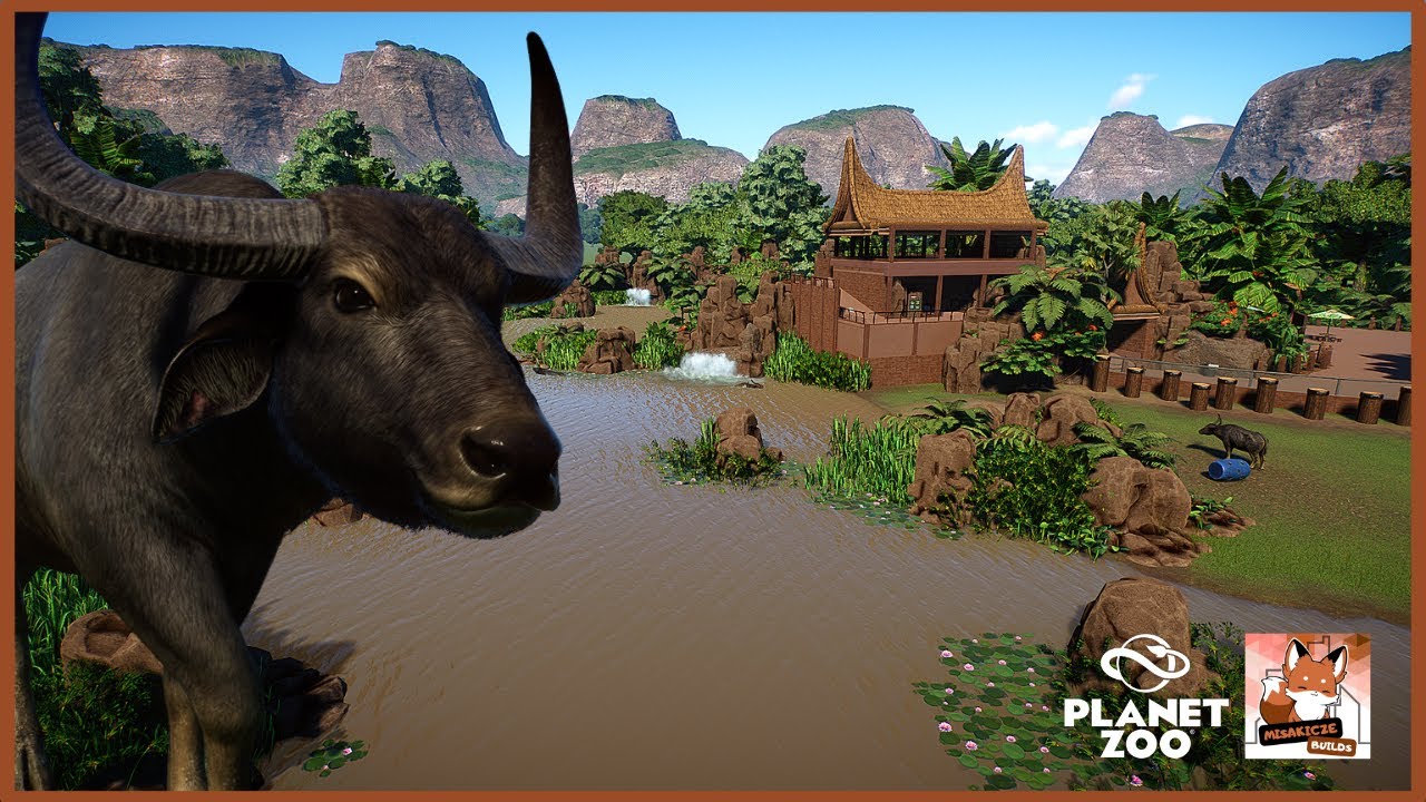 Building an AMAZING Water Enclosure for WILD WATER BUFFALO! 🌿🌴 | Ep. 6 | Speed Build | Planet Zoo 🦒