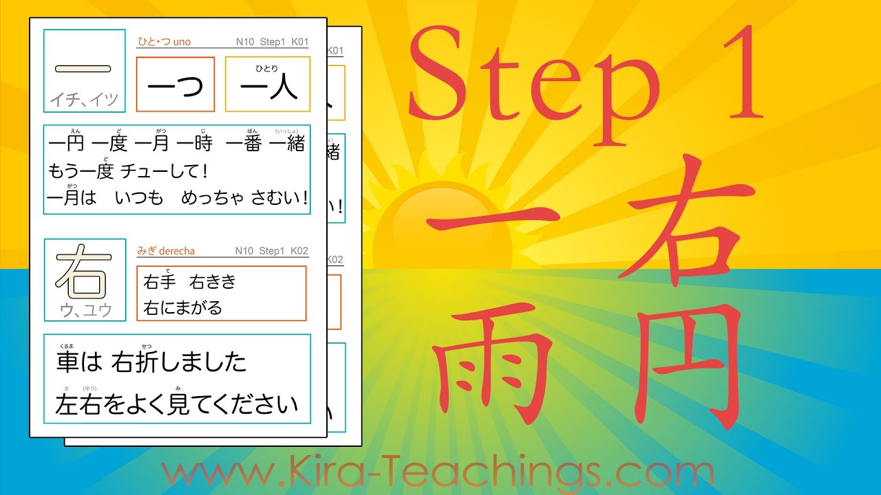 L01-3 一 右 雨 円 - LECTURAS - Curso de Kanji Básico