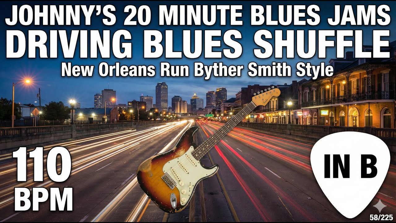 Byther Smith Style 'Running To New Orleans' Blues In B 110bpm 25/225