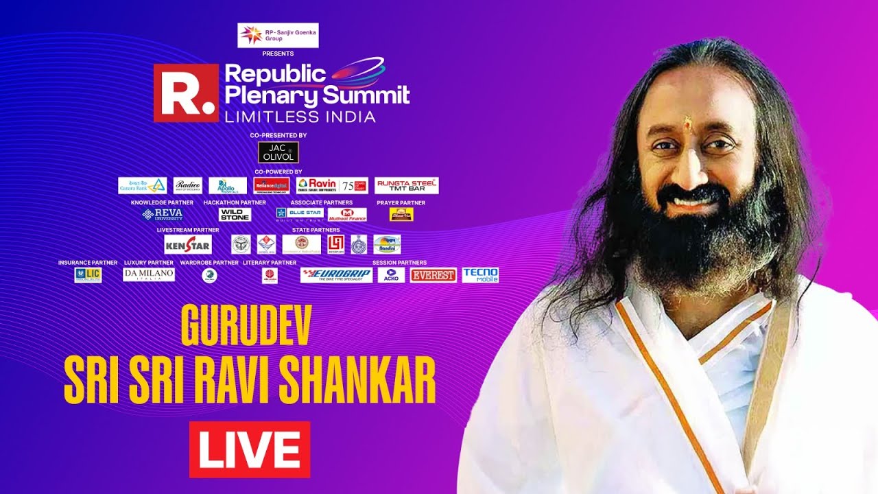 Gurudev Sri Sri Ravishankar at Republic Plenary Summit 2025 | Limitless India | Spiritual Superpower