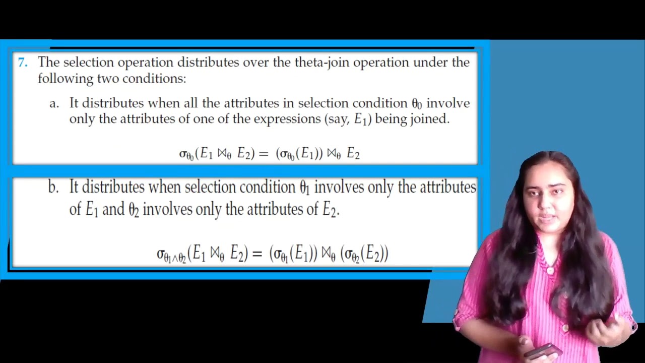 Query Processing & Optimization  -Query Equivalence Rules