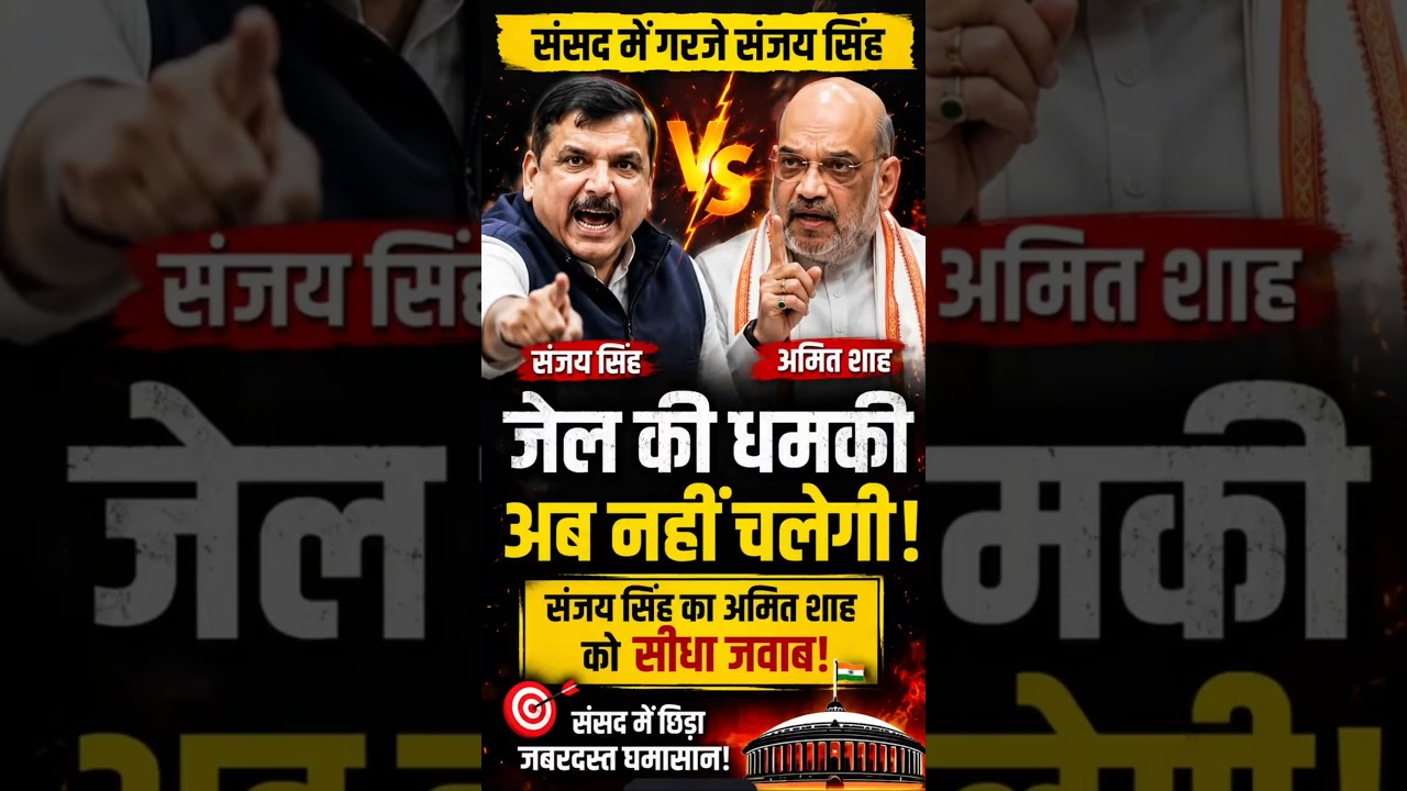 Sanjay Singh defeated Amit Shah inside the Parliament.🔥🔥 #amitshah #sanjaysingh #sansad