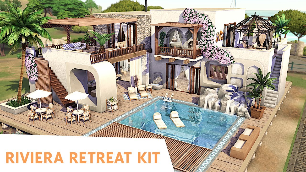 Riviera Retreat House 🌴| The Sims 4 - Speed Build (NO CC)