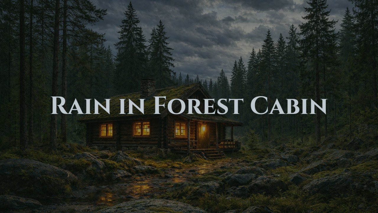 Rain in Forest Cabin 🌧️ Cozy Cabin Rain Sounds for Sleep, Relax, Study