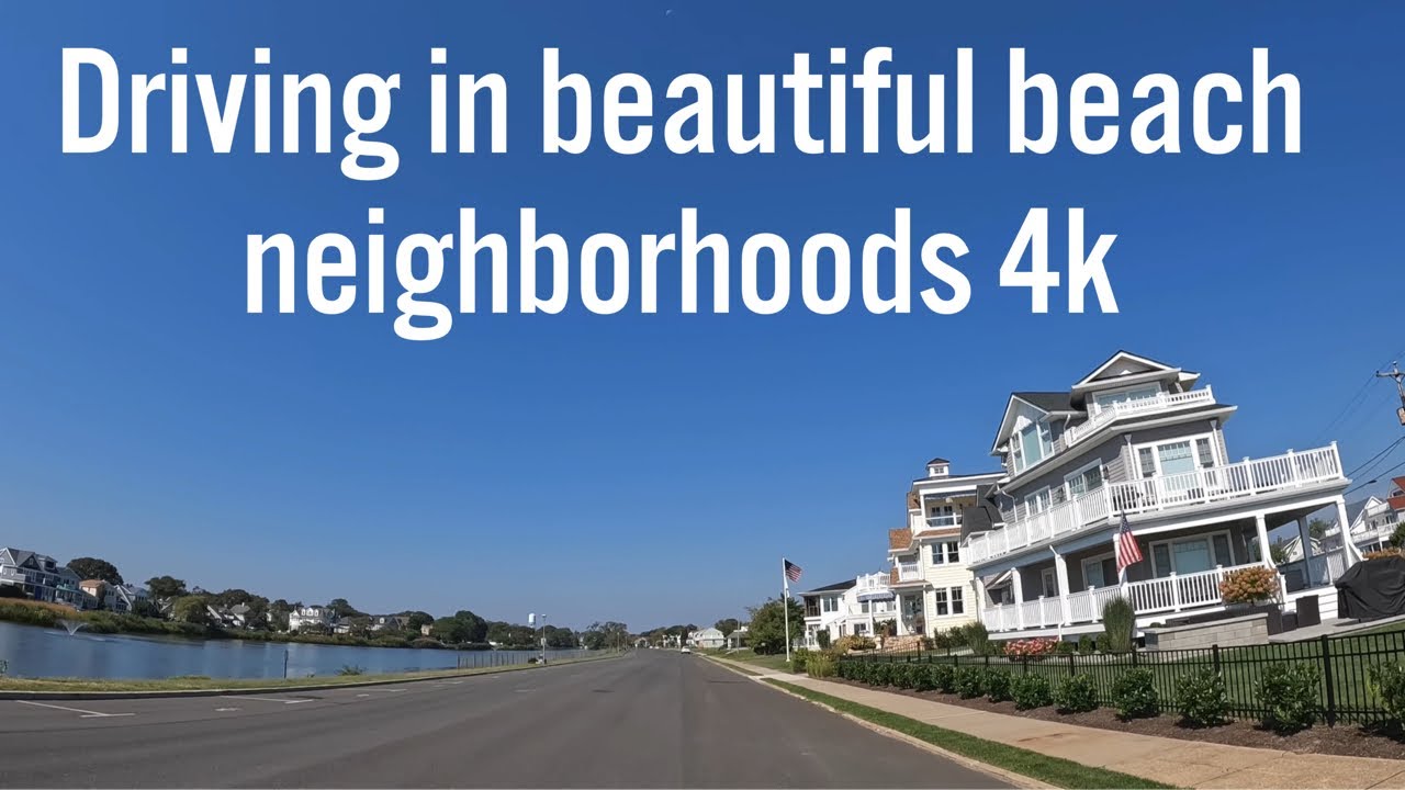 Driving in American beach neighborhoods - Bradley Beach, New Jersey 🇺🇸 (4k)