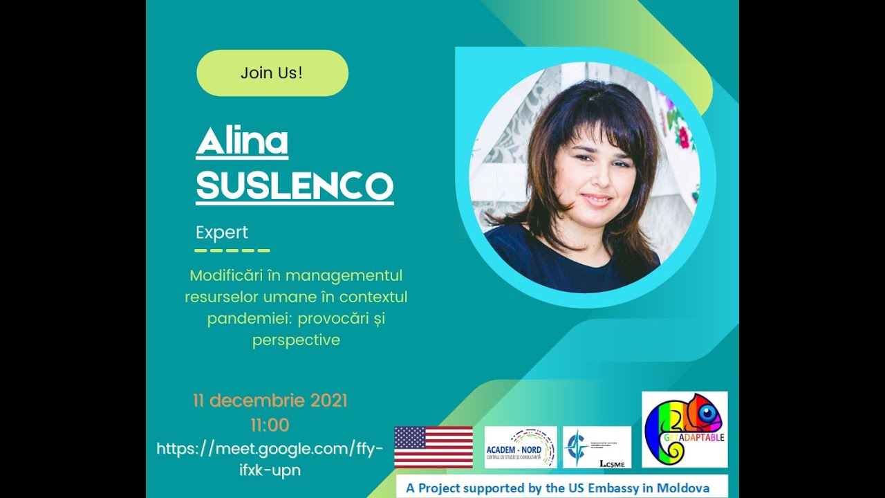 GetADAPTABLE. Modificări în managementul resurselor umane. Trainer - Alina SUSLENCO